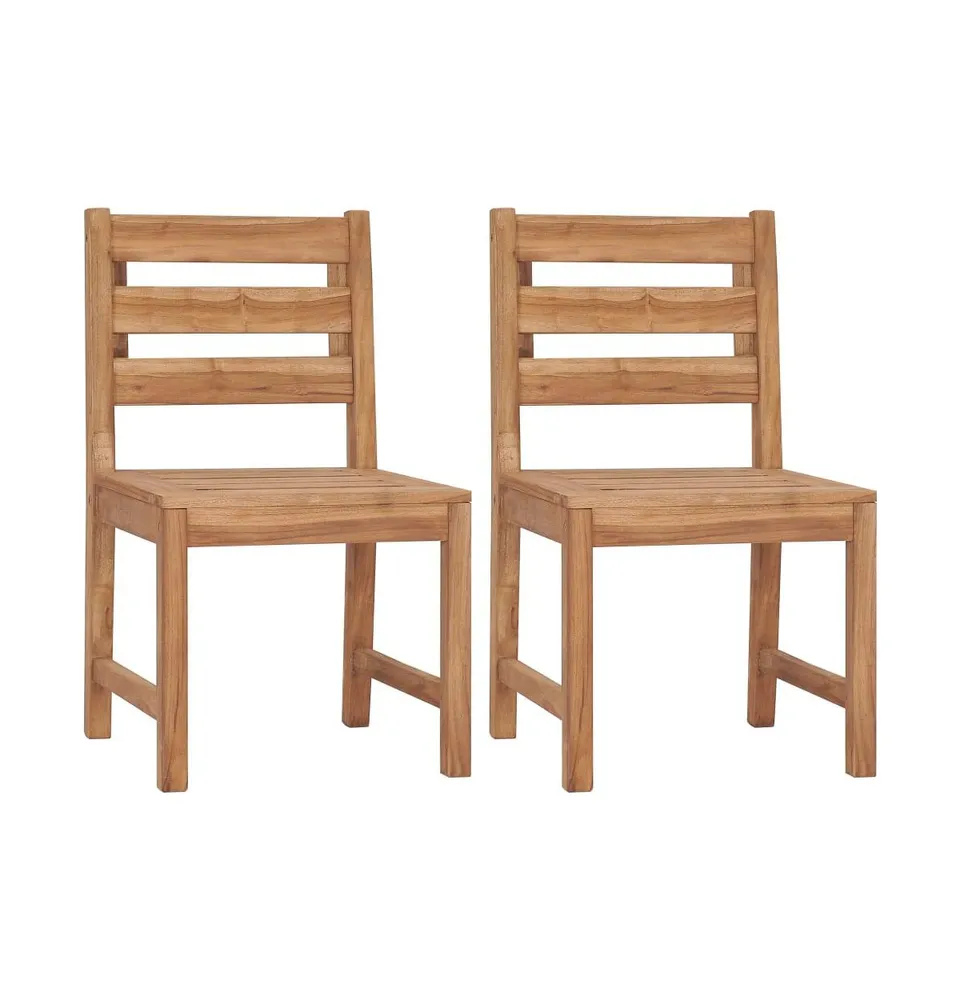 Patio Chairs 2 pcs Solid Teak Wood