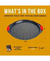 Bakken Swiss Pizza Tray Carbon Steel Pizza Pan with Holes and Non-Stick Coating – Pfoa Pfos and Ptfe Free by Bakken