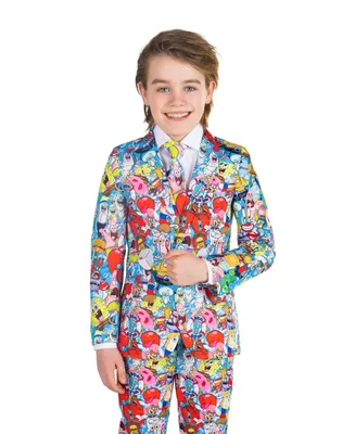 OppoSuits Toddler and Little Boys SpongeBob Frenzy Slim Fit Suit Set