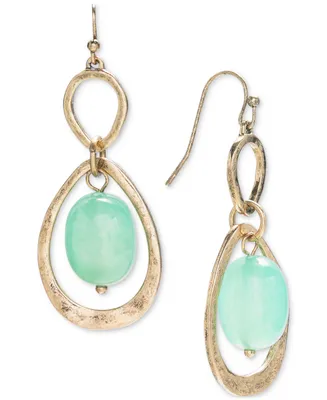 Style & Co Gold-Tone Stone Orbital Drop Earrings, Created for Macy's