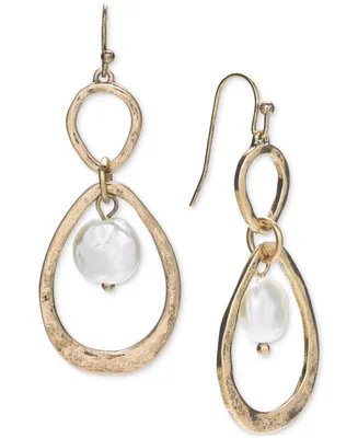 Style & Co Gold-Tone Stone Orbital Drop Earrings, Created for Macy's