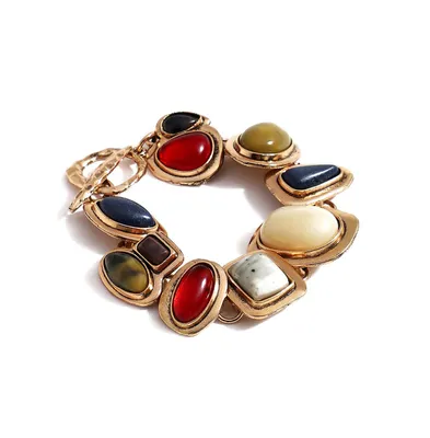 Sohi Women's Multicolor Maxi Stone Bracelet