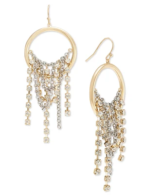 I.n.c. International Concepts Crystal Chain Fringe Drop Earrings, Created for Macy's