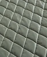 Laura Ashley Solid Diamond Stitch Velvet -Piece Quilt Set