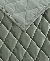 Laura Ashley Solid Diamond Stitch Velvet -Piece Quilt Set