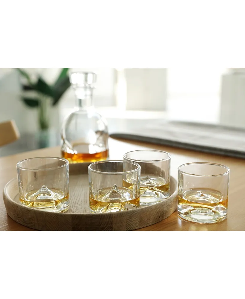 Liiton The Peaks Crystal Whiskey Decanter with Glasses, Set of 5