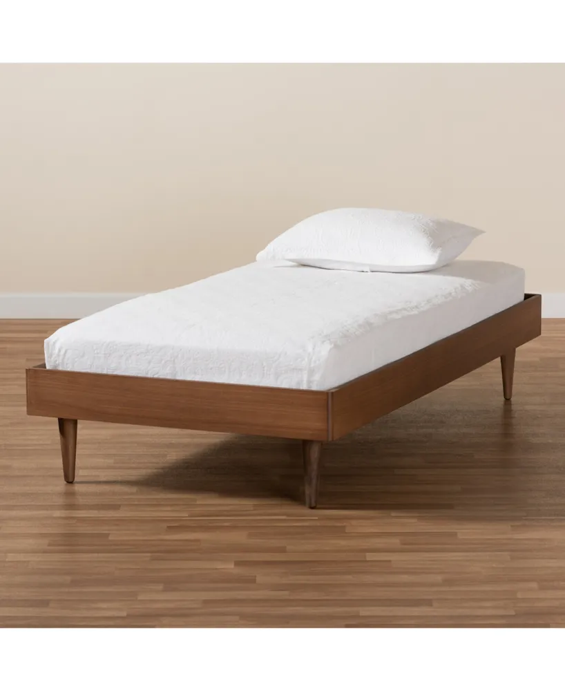 Baxton Studio Rina Mid-Century Modern Twin Size Finished Wood Platform Bed Frame