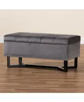 Baxton Studio Esther Modern and Contemporary Velvet Fabric Upholstered and Finished Wood Storage Ottoman