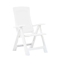 Patio Reclining Chairs 2 pcs Plastic White