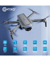 Contixo F28 Pro Foldable Gps Drone - 4K Fhd Camera w Gps Control & Selfie Mode - Brushless Motor - With Carrying Case