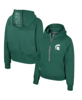 Women's Colosseum Green Michigan State Spartans Margo Raglan Half-Zip Hoodie