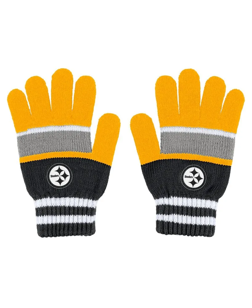 Women's Wear by Erin Andrews Pittsburgh Steelers Stripe Glove and Scarf Set