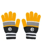 Women's Wear by Erin Andrews Pittsburgh Steelers Stripe Glove and Scarf Set