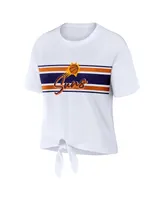 Women's Wear by Erin Andrews White Phoenix Suns Tie-Front T-shirt