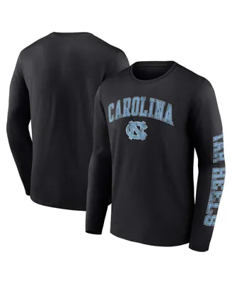 Men's Fanatics Carolina North Tar Heels Distressed Arch Over Logo Long Sleeve T-shirt