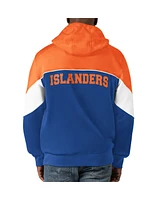 Men's Starter Royal, Orange New York Islanders Power Forward Full-Zip Hoodie