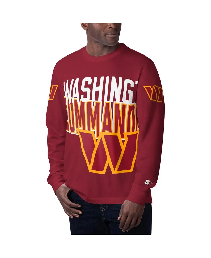 Men's Starter Burgundy Washington Commanders Clutch Hit Long Sleeve T-shirt