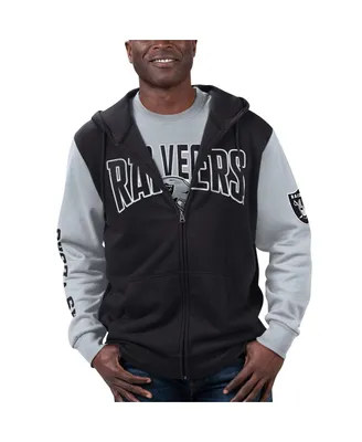 Men's G-iii Sports by Carl Banks Black, Silver Las Vegas Raiders T-shirt and Full-Zip Hoodie Combo Set