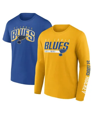 Men's Fanatics Gold, Blue St. Louis Blues Bottle Rocket T-shirt Combo Pack