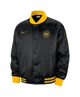 Men's Nike Black Golden State Warriors 2023/24 City Edition Courtside Premier Full-Snap Bomber Jacket