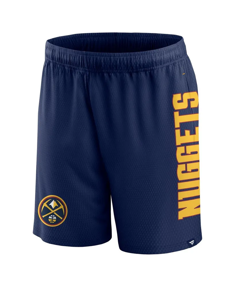 Men's Fanatics Navy Denver Nuggets Post Up Mesh Shorts