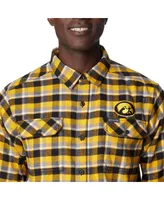 Men's Columbia Gold Iowa Hawkeyes Flare Gun Flannel Long Sleeve Shirt