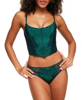 Genevieve Women's Cropped Corset & Panty Set