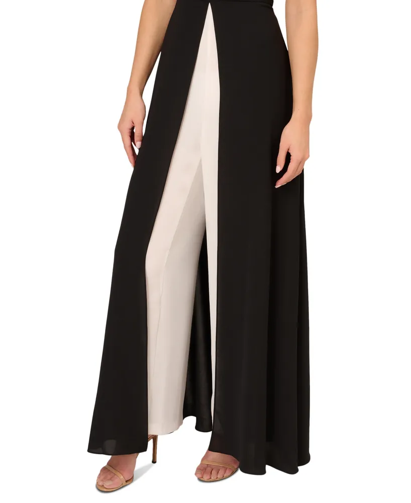 Adrianna Papell Women's Off-The-Shoulder Overlay Jumpsuit