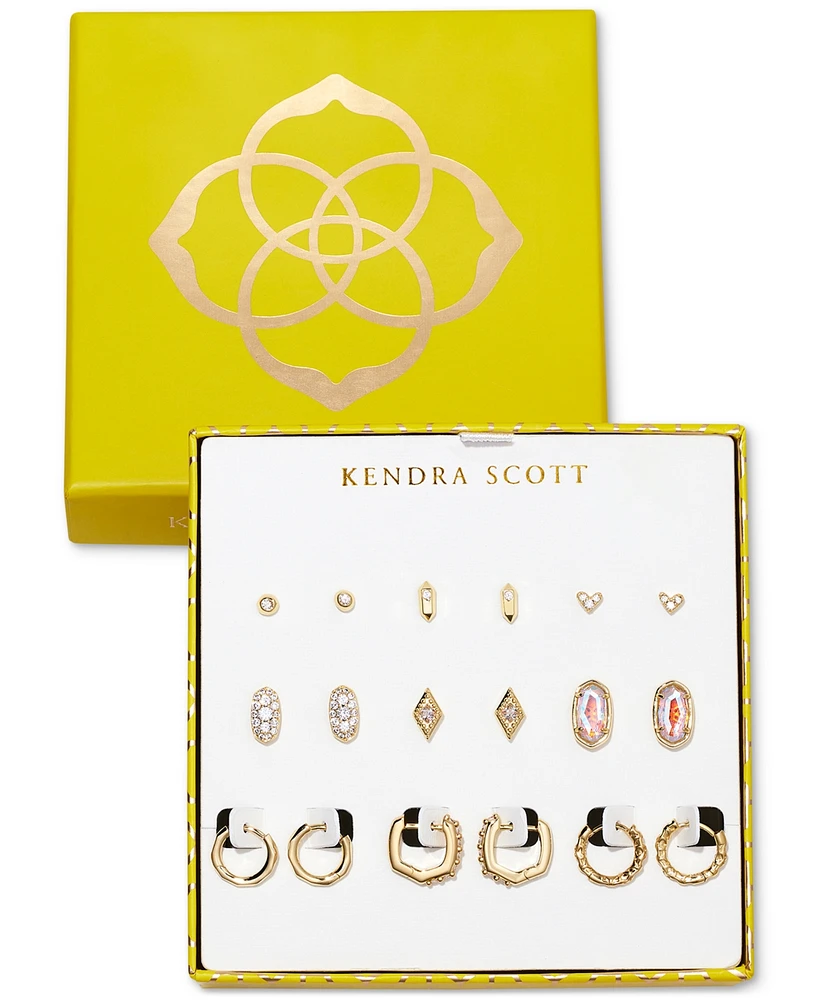 Kendra Scott 9-Pc. Set Assorted Crystal Stud & Hoop Earrings