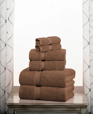 Superior Highly Absorbent 6 Piece Egyptian Cotton Ultra Plush Solid Assorted Bath Towel Set