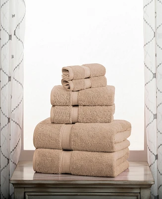 Superior Highly Absorbent 6 Piece Egyptian Cotton Ultra Plush Solid Assorted Bath Towel Set