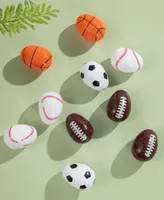 Glitzhome 48 Pack 2.25" H Easter Plastic Fillable Sports Eggs, 12 of Each Basketball, Football, Baseball, Soccer