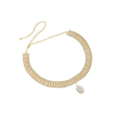 Sohi Women's Gold Crystal Bling Necklace