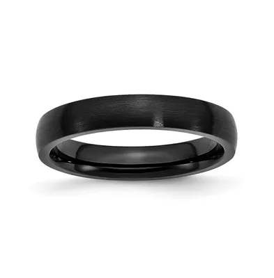 Chisel Stainless Steel Brushed Black Ip-plated 4mm Band Ring