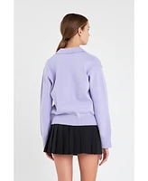 Women's V-neckline with Collar Sweater