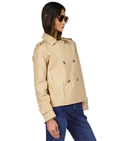 Michael Kors Women's Cotton Twill Cropped Peacoat