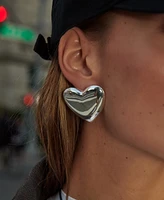 Oma The Label Vintage Heart Statement Stud Earrings
