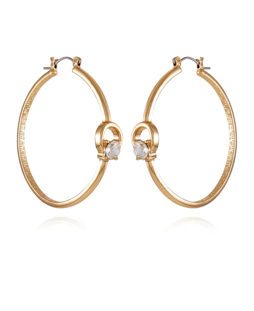 T Tahari Gold-Tone Thick Band Hoop Earrings