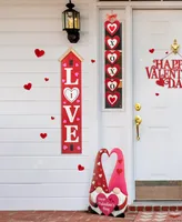 Glitzhome 42" H Valentine's Wooden "Love" House-Shaped Porch Decor