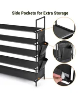 Yescom 2 Pack 5 Tier Metal Shoe Rack 50 Pair Storage Stackable Organizer Entryway Dorm