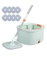 Spin Mop and Bucket Floor Cleaning System Water Filtration 8 Microfiber Mop Pads