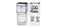 Nurse Gifts with Nurse Tumbler or Coffee Mug with Straw and Cleaning Brush includes Scented Soy Candle in a Jar and Nurse Socks