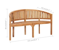 Banana Bench 59.4" Solid Teak Wood