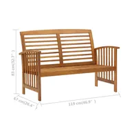 Patio Bench 46.9" Solid Acacia Wood