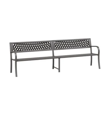 Twin Patio Bench 96.9" Gray Steel