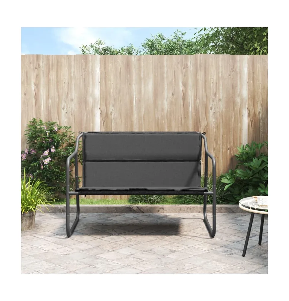 2-Seater Patio Bench with Cushion Anthracite Steel