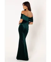 Women's Adair Off Shoulder Maxi Dress - Emerald Green