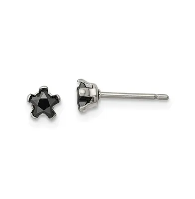 Chisel Stainless Steel Polished Star Cz Stud Earrings