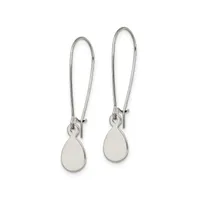 Chisel Stainless Steel Polished Teardrop Dangle Kidney Wire Earrings