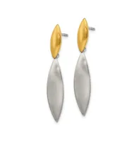 Chisel Stainless Steel Brushed Yellow Ip-plated Dangle Earrings